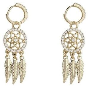 Dream Catcher Dangle Earrings for Women, Boho Feather Tassels Drop Earrings Geom